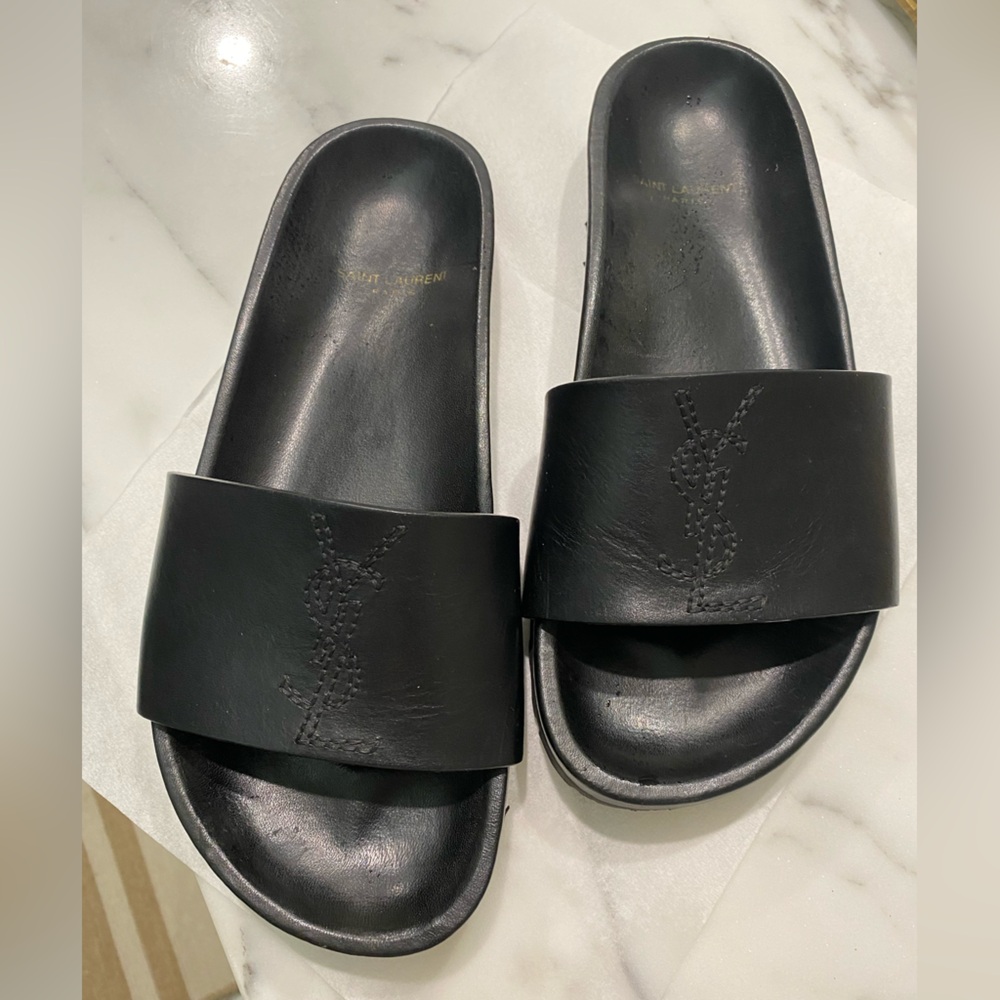 YSL jimmy slides leathe size 37